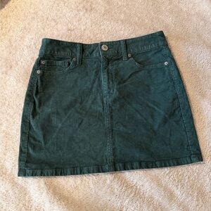 American Eagle Outfitters Dark Green Corduroy Mini Skirt